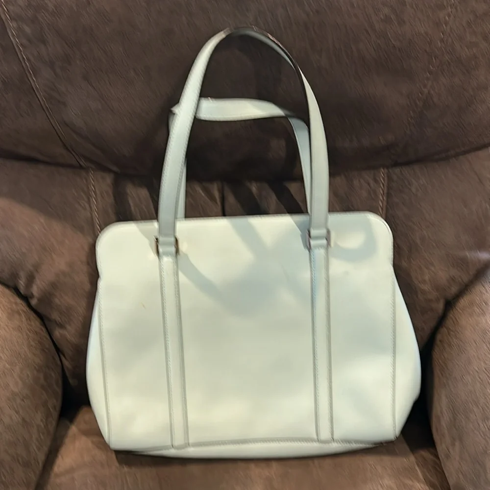 Kate Spade Newberry Lane light aqua shoulder bag three large compartments